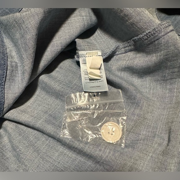 NWOT - TALBOTS 10 Petite Denim Side Dress Button Down Skirt - Picture 4 of 6